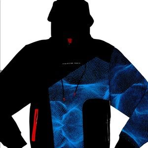 Black and blue man hoodie